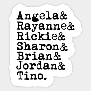 My so called life list of names Sticker